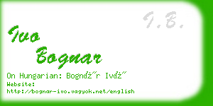 ivo bognar business card